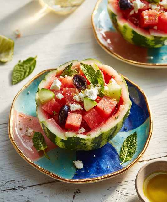 Watermelon Feta Collagen Salad Cups